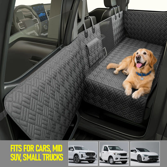 Premium Dog Car Seat Cover with Reinforced Base, Supports up to 400 lbs | Innovative Waterproof Hammock Style Back Seat Extender for Cars, SUVs, and Full-Size Trucks (Available in Small & Large Sizes)