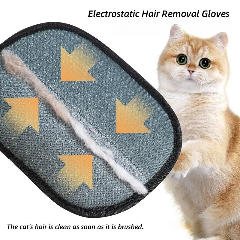 Electrostatic Pet Hair Removal Gloves - Reusable and Washable Mitt for Efficient Cleaning of Furniture, Carpets, Car Seats, and Bedding