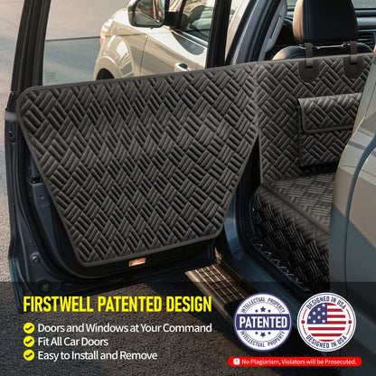 Premium Dog Car Seat Cover with Reinforced Base, Supports up to 400 lbs | Innovative Waterproof Hammock Style Back Seat Extender for Cars, SUVs, and Full-Size Trucks (Available in Small & Large Sizes)