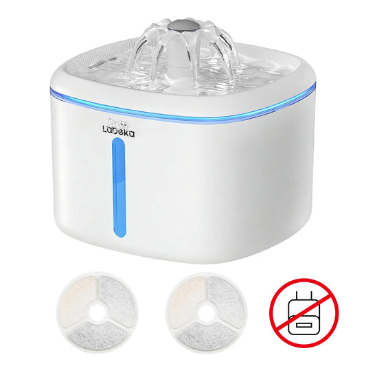 Square Pet Water Fountain W01 - 2.5L Capacity, 4-Stage Filtration System, Ultra-Quiet Pump, Automatic Water Supply for Indoor Cats and Dogs, Ideal for Multi-Pet Households