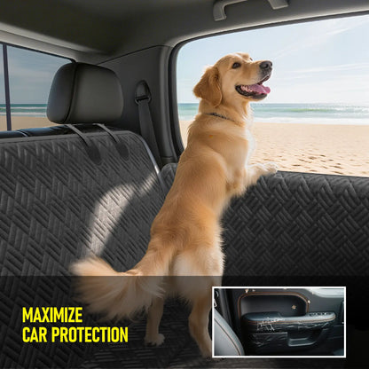 Premium Dog Car Seat Cover with Reinforced Base, Supports up to 400 lbs | Innovative Waterproof Hammock Style Back Seat Extender for Cars, SUVs, and Full-Size Trucks (Available in Small & Large Sizes)